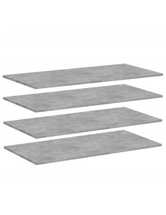 Ripiani Libreria 4pz Grigio Cemento 100x50x1,5cm Multistrato 2