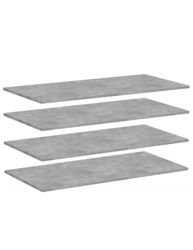Ripiani Libreria 4pz Grigio Cemento 100x50x1,5cm Multistrato