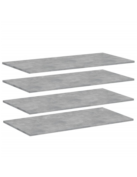 Ripiani Libreria 4pz Grigio Cemento 100x50x1,5cm Multistrato