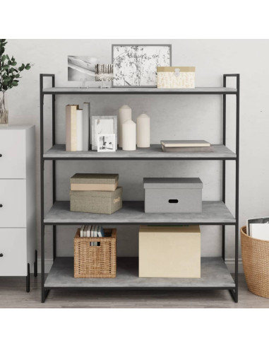 Ripiani Libreria 4pz Grigio Cemento 100x50x1,5cm Multistrato