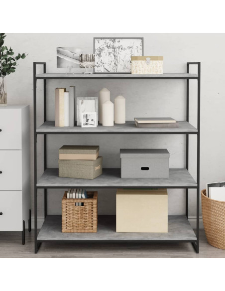 Ripiani Libreria 4pz Grigio Cemento 100x50x1,5cm Multistrato