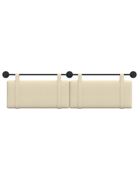 Testata appesa Montaggio a parete Crema 170 x 55 x 5 cm Tessuto
