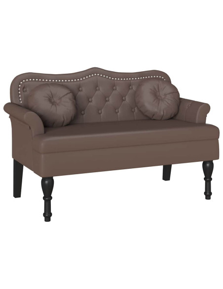 Panca Chesterfield Marrone 120,5 x 65 x 75 cm Pelle Sintetica