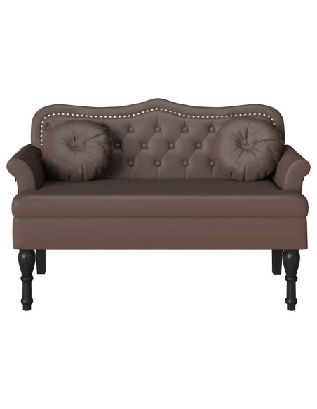 Panca Chesterfield Marrone 120,5 x 65 x 75 cm Pelle Sintetica