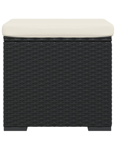 Ottomane con Cuscini 2pz Nero 40x30x40 cm in Polyrattan
