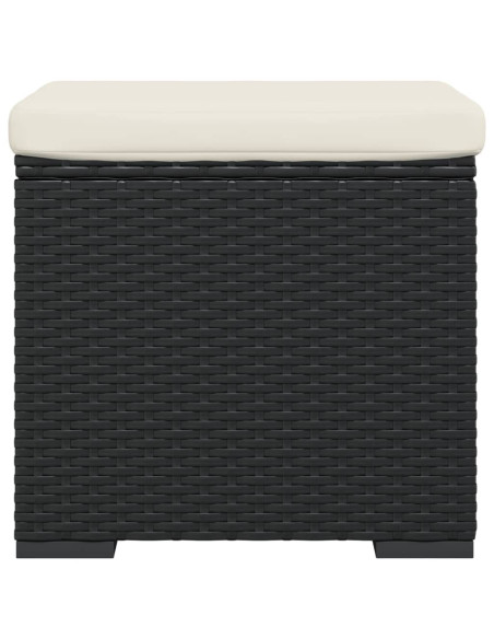Ottomane con Cuscini 2pz Nero 40x30x40 cm in Polyrattan