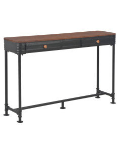 Tavolo Consolle 2 Cassetti 120x30x75 cm in Massello di Abete 2