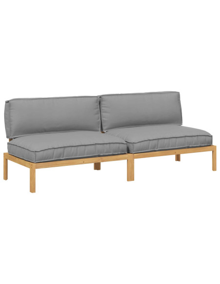 Set di divani Grigio 240 x 92 x 69 cm Legno di Acacia Massello