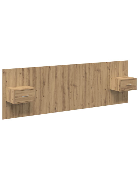 Testata con Comodino 3 pcs Rovere artigianale Legno multistrato