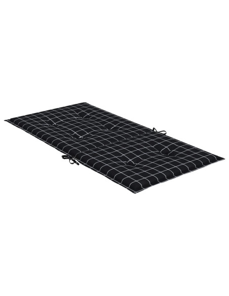 Cuscini Sedia Schienale Basso 6 pz Motivo a Quadri Nero Tessuto