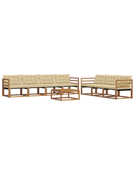 Set di divani da esterno con cuscino 8 pcs Naturale e Beige