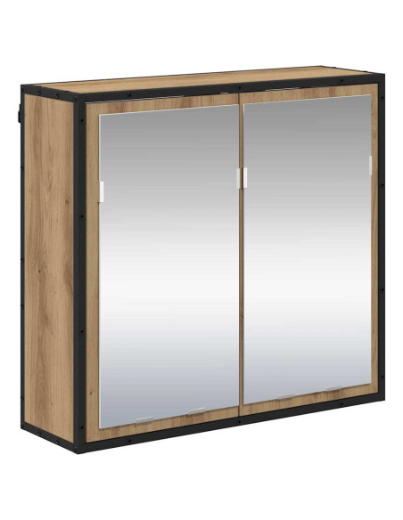 Set di mobili per il bagno con porta 3 pcs rovere artigianale