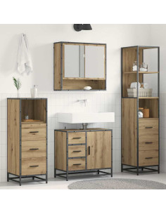 Set di mobili per il bagno con porta 4 pcs rovere artigianale 2