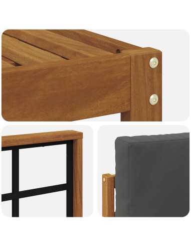 Set di divani da esterno con cuscino 4 pcs Naturale e Antracite