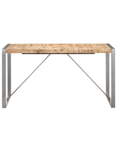 Tavolo da Pranzo 140x70x75 cm in Legno Massello di Mango Grezzo