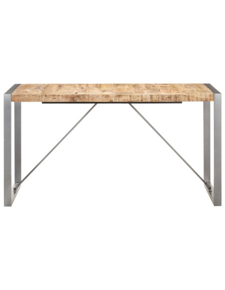 Tavolo da Pranzo 140x70x75 cm in Legno Massello di Mango Grezzo
