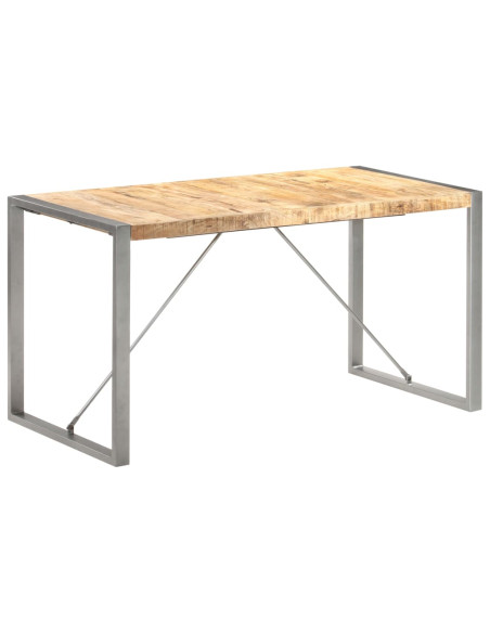 Tavolo da Pranzo 140x70x75 cm in Legno Massello di Mango Grezzo