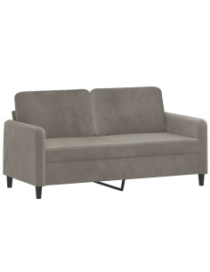 Divano a 2 Posti Grigio Chiaro 140 cm in Velluto 2