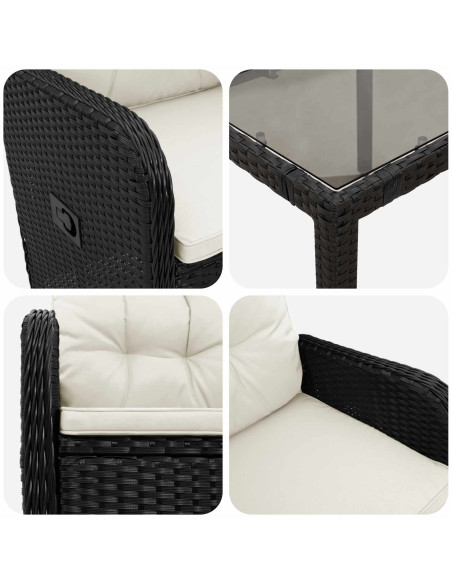 Set da pranzo per esterni con cuscino 5 pcs