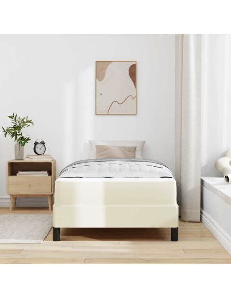 Struttura del letto con materasso Crema 80 x 200 cm Tessuto