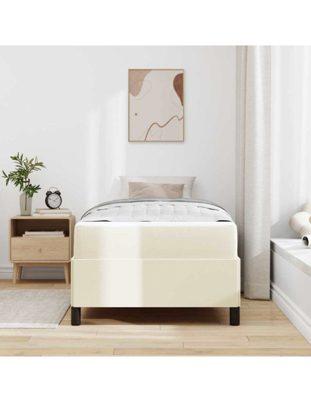 Struttura del letto con materasso Crema 80 x 200 cm Tessuto