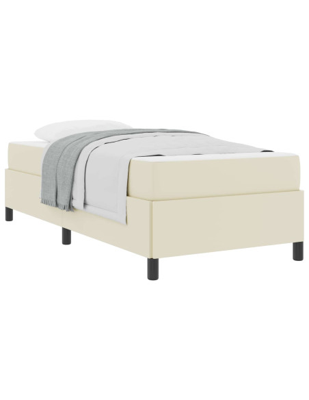 Struttura del letto con materasso Crema 90 x 190 cm Tessuto