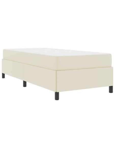 Struttura del letto con materasso Crema 90 x 190 cm Tessuto
