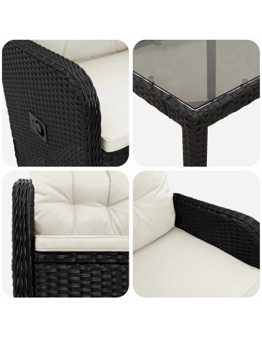 Set da pranzo per esterni con cuscino 9 pcs