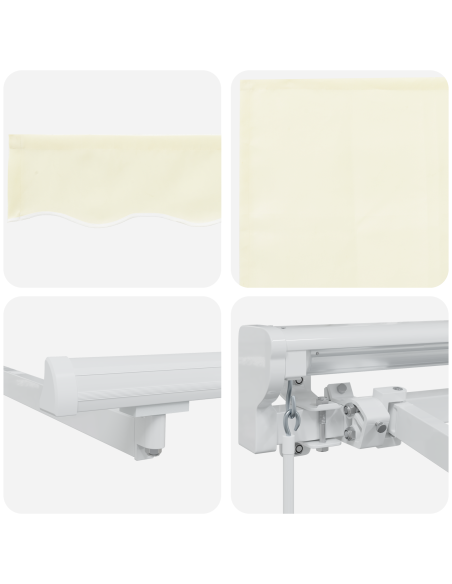 Tenda Retrattile Crema 350 x 200 cm Poliestere e Metallo
