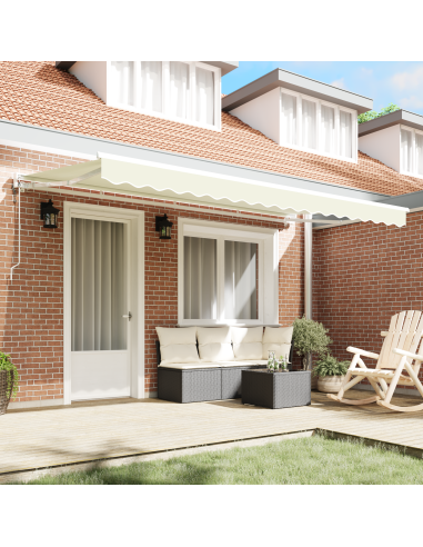 Tenda Retrattile Crema 350 x 200 cm Poliestere e Metallo