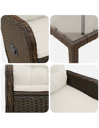Set da pranzo per esterni con cuscino 5 pcs