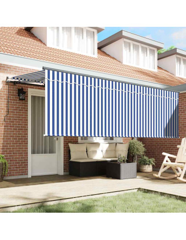 Tenda Retrattile Rigato Blu 350 x 200 cm Tessuto