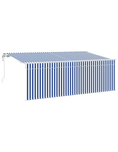 Tenda Retrattile Rigato Blu 350 x 200 cm Tessuto