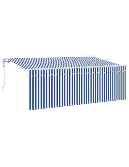 Tenda Retrattile Rigato Blu 350 x 200 cm Tessuto