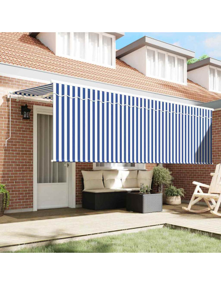 Tenda Retrattile Rigato Blu 350 x 200 cm Tessuto