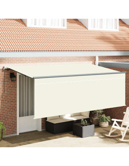 Tenda Retrattile Crema 350 x 200 cm Poliestere e Alluminio