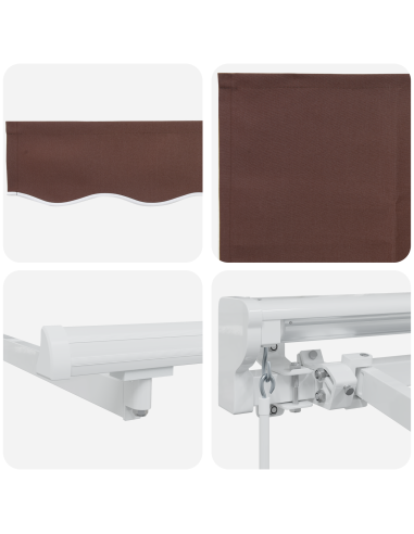 Tenda Retrattile Marrone 350 x 200 cm Poliestere e Metallo