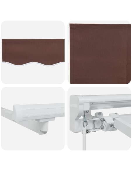 Tenda Retrattile Marrone 350 x 200 cm Poliestere e Metallo
