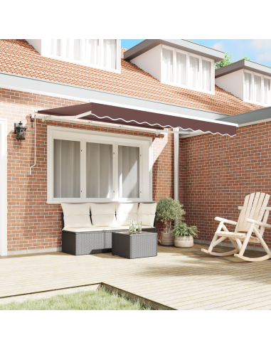 Tenda Retrattile Marrone 350 x 200 cm Tessuto