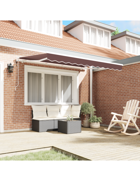Tenda Retrattile Marrone 350 x 200 cm Tessuto