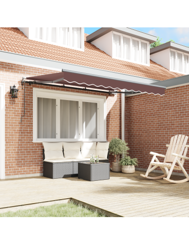 Tenda Retrattile Marrone 350 x 200 cm Tessuto