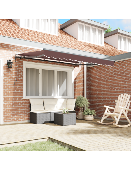 Tenda Retrattile Marrone 350 x 200 cm Tessuto