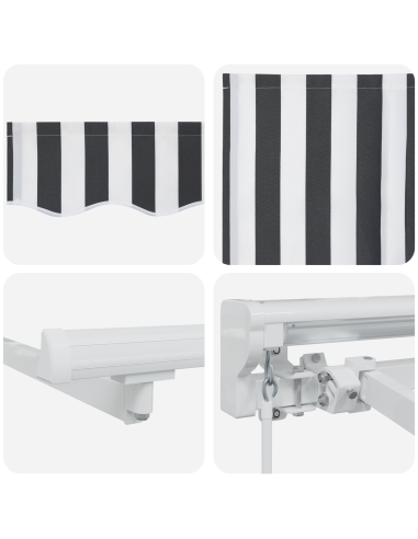 Tenda Retrattile Antracite e Bianco 350 x 200 cm