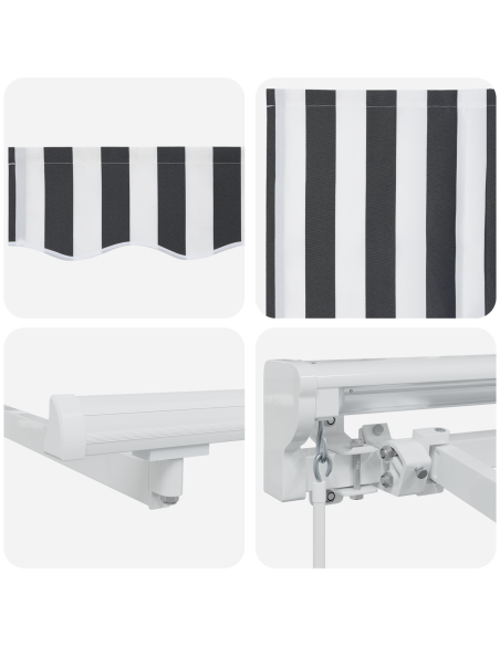 Tenda Retrattile Antracite e Bianco 350 x 200 cm