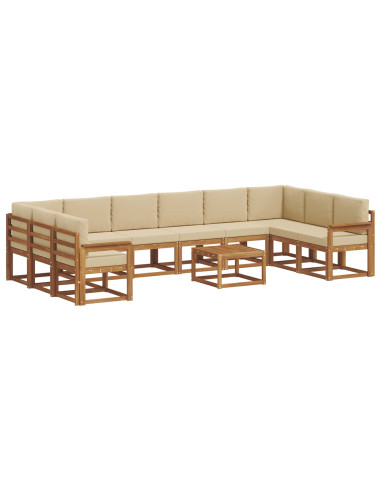 Set di divani con cuscino 11 pcs Naturale e Beige