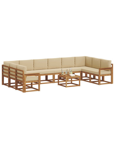 Set di divani con cuscino 11 pcs Naturale e Beige