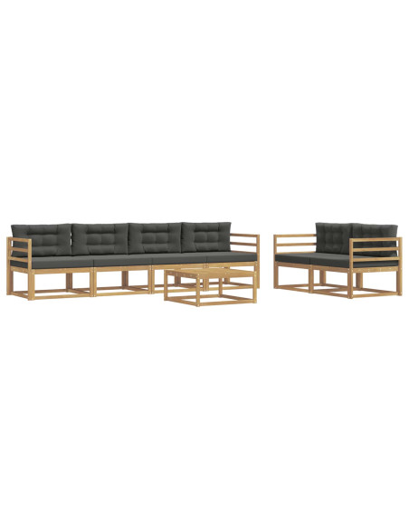 Set di divani da esterno con cuscino 6 pcs Bianco e Antracite