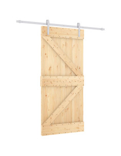 Porta scorrevole Naturale e Bianco 95 x 210 cm 2