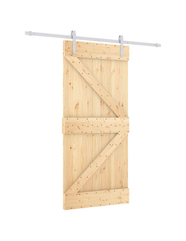 Porta scorrevole Naturale e Bianco 95 x 210 cm
