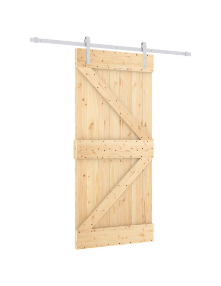 Porta scorrevole Naturale e Bianco 95 x 210 cm